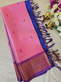Pink with Blue Brown Chinnalampattu Saree with Blouse