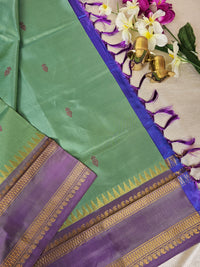 Green with Blue Chinnalampattu Saree with Blouse