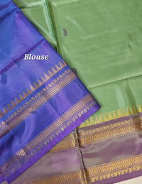 Green with Blue Chinnalampattu Saree with Blouse