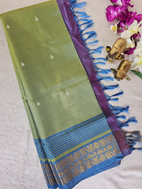 Green with Purple Chinnalampattu Saree with Blouse