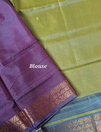Green with Purple Chinnalampattu Saree with Blouse