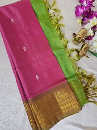 Pink with Green Chinnalampattu Saree with Blouse