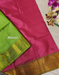 Pink with Green Chinnalampattu Saree with Blouse