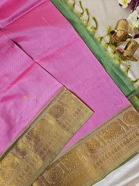 Pink with Green Chinnalampattu Saree with Blouse