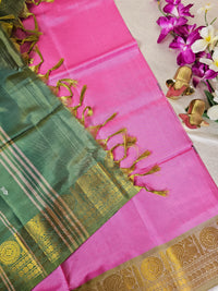Pink with Green Chinnalampattu Saree with Blouse