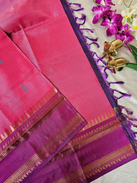 Pink with Purple Chinnalampattu Saree with Blouse