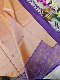 Sandel with Purple Chinnalampattu Saree with Blouse