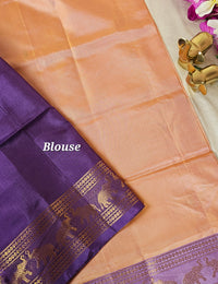 Sandel with Purple Chinnalampattu Saree with Blouse