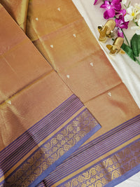 Brown with Grey Purple Chinnalampattu Saree with Blouse