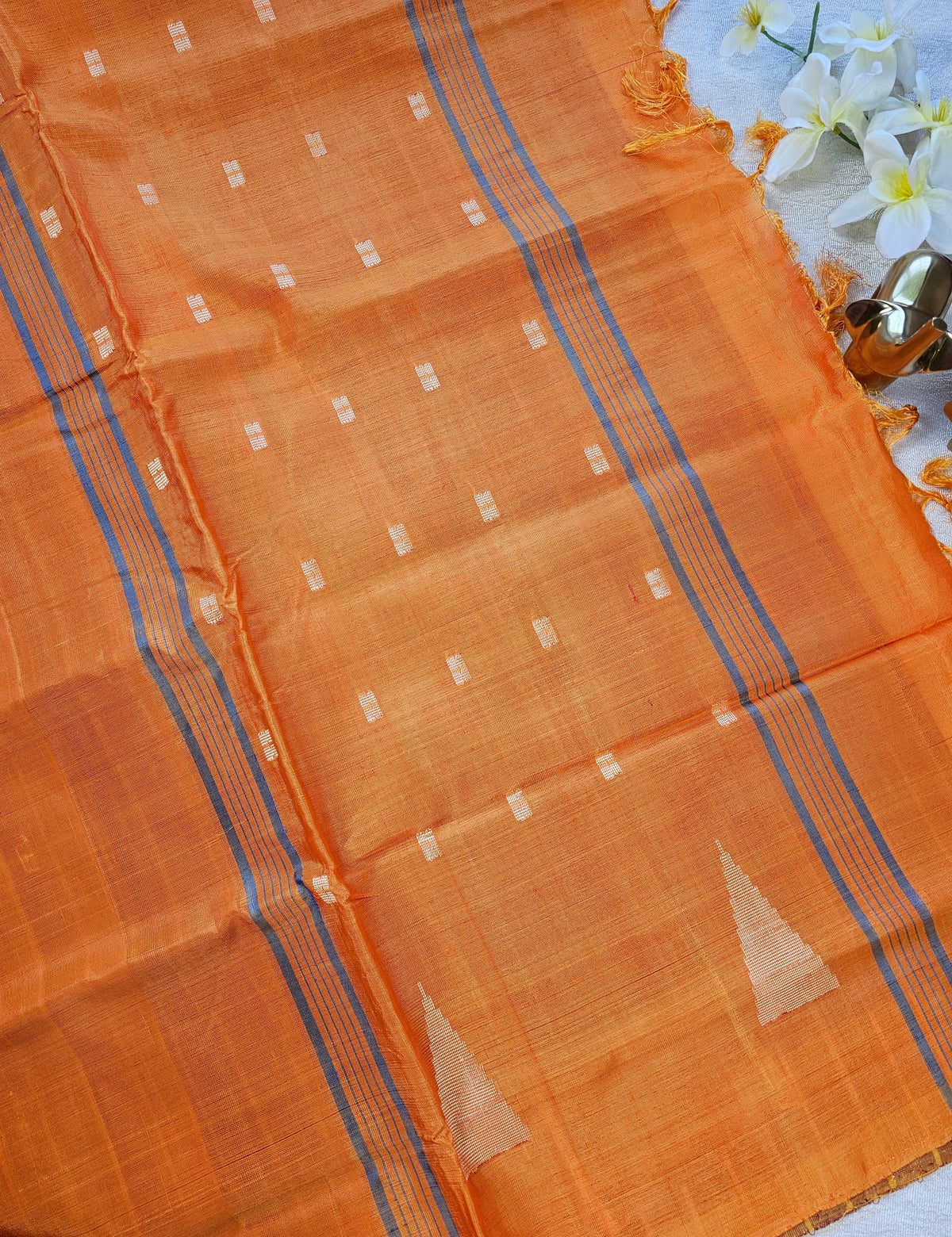 Chinnalampattu Saree- Dark Red with Orange