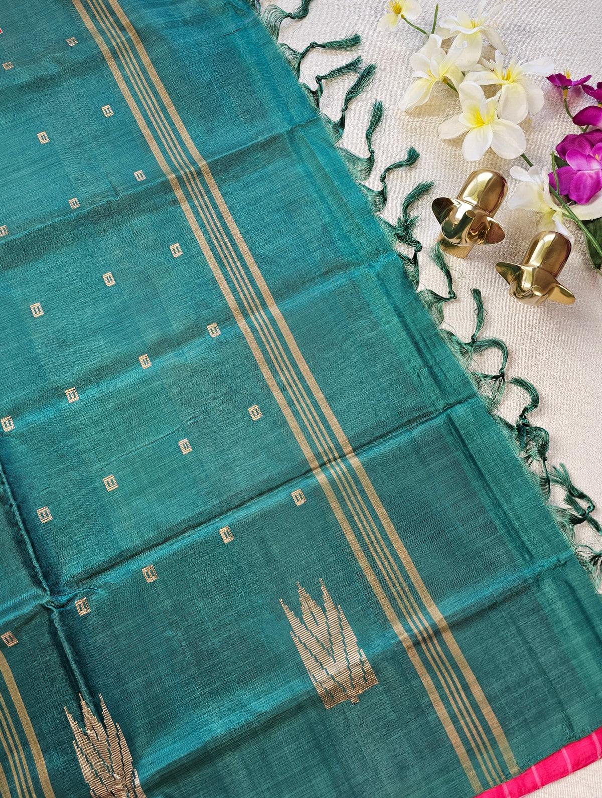 Chinnalampattu Saree - Dark Pink with Green