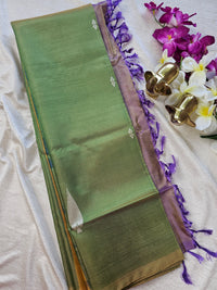 Chinnalampattu Saree - Green with Dual Shade Beige cum Lavender