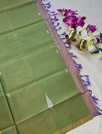 Chinnalampattu Saree - Green with Dual Shade Beige cum Lavender