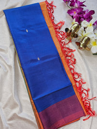 Chinnalampattu Saree - Blue with Orange