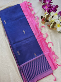 Chinnalampattu Saree - Blue with Pink
