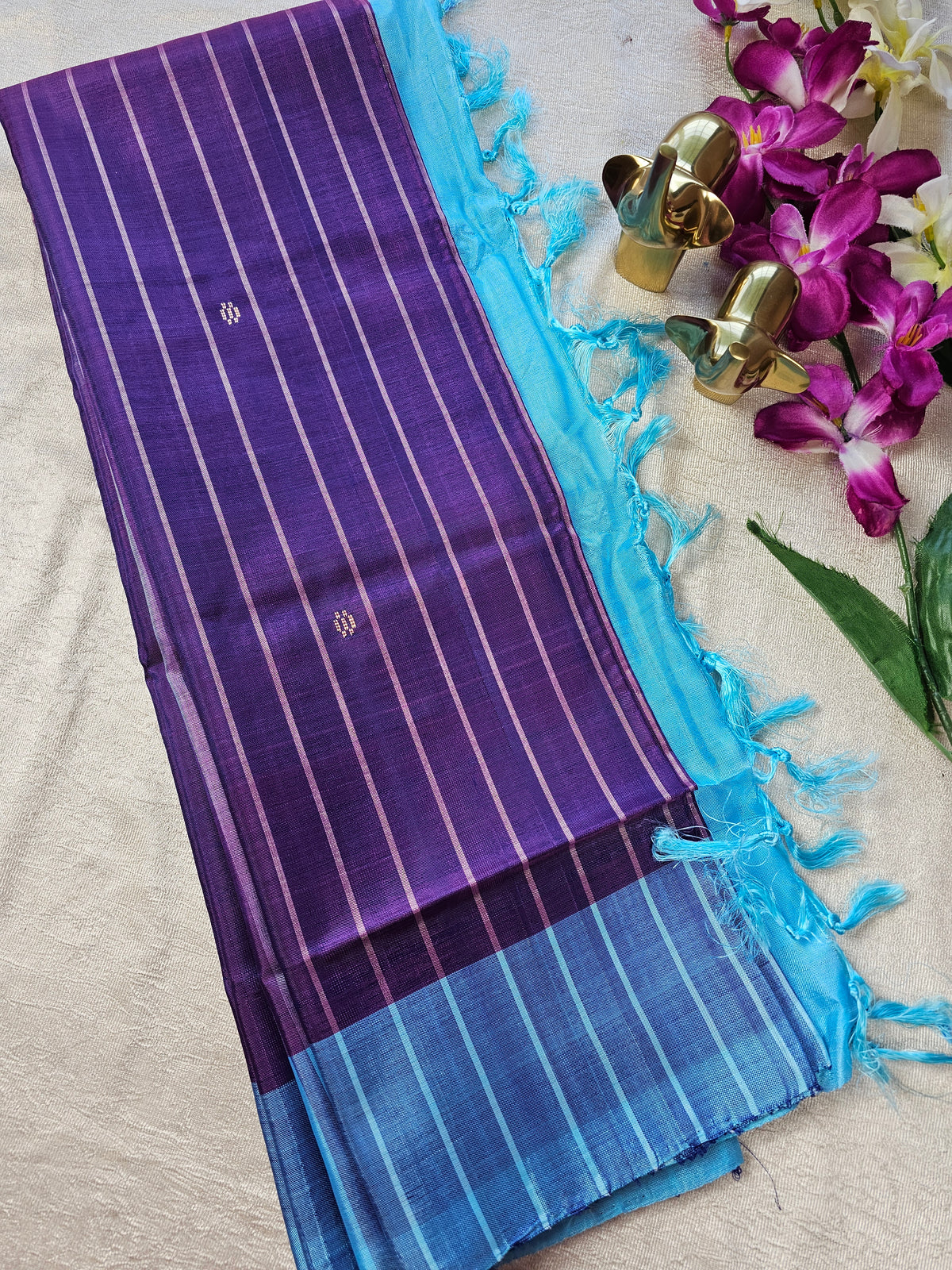 Chinnalampattu Saree - Purple with Blue