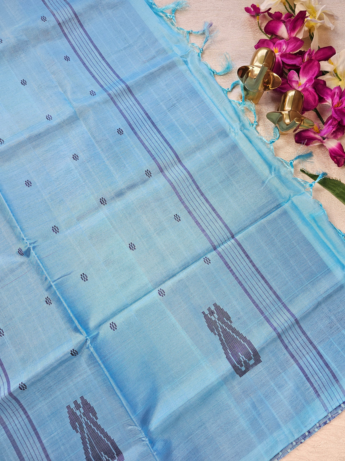 Chinnalampattu Saree - Purple with Blue