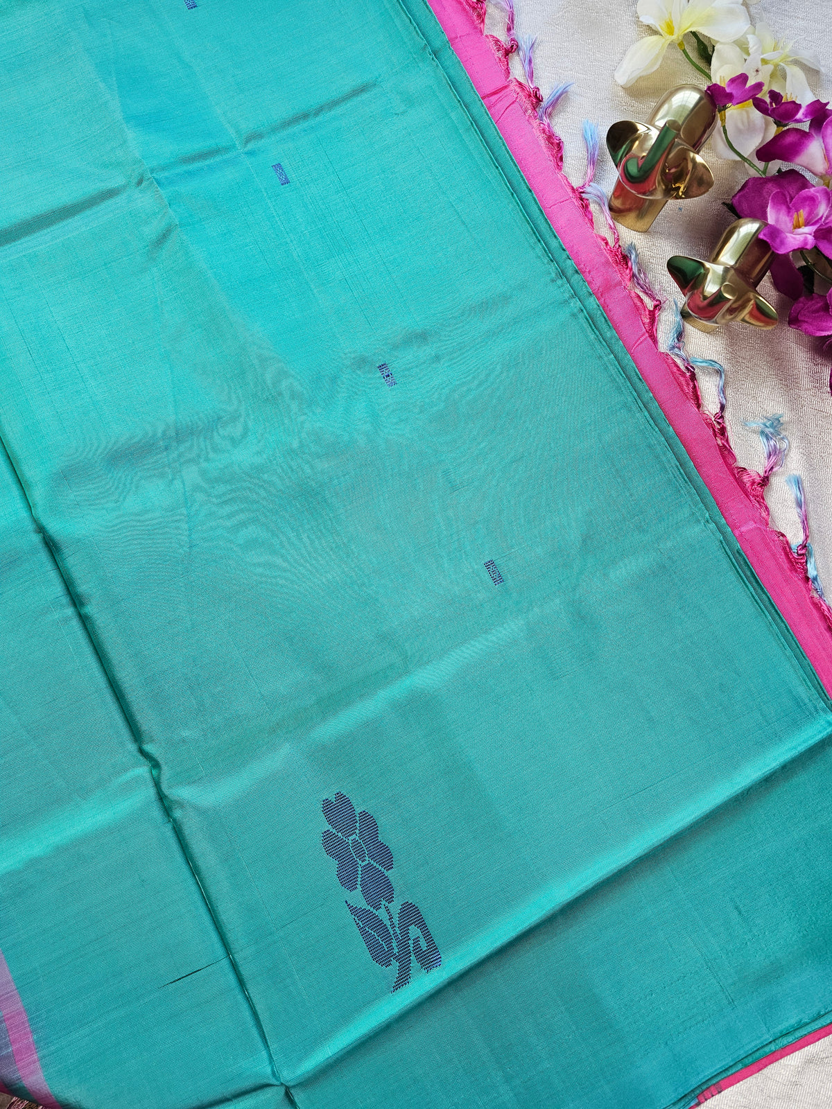 Chinnalampattu Saree- Green with Pink