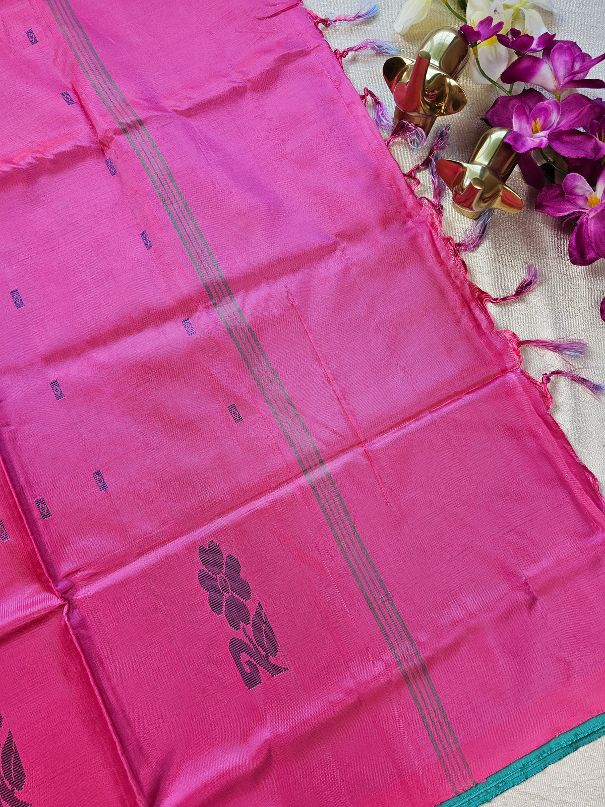 Chinnalampattu Saree- Green with Pink