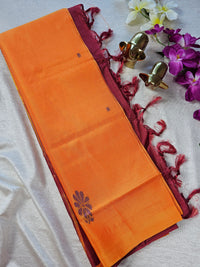 Chinnalampattu Saree - Orange with Maroon