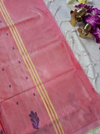 Chinnalampattu Saree - Pastel Lime Green with Peach