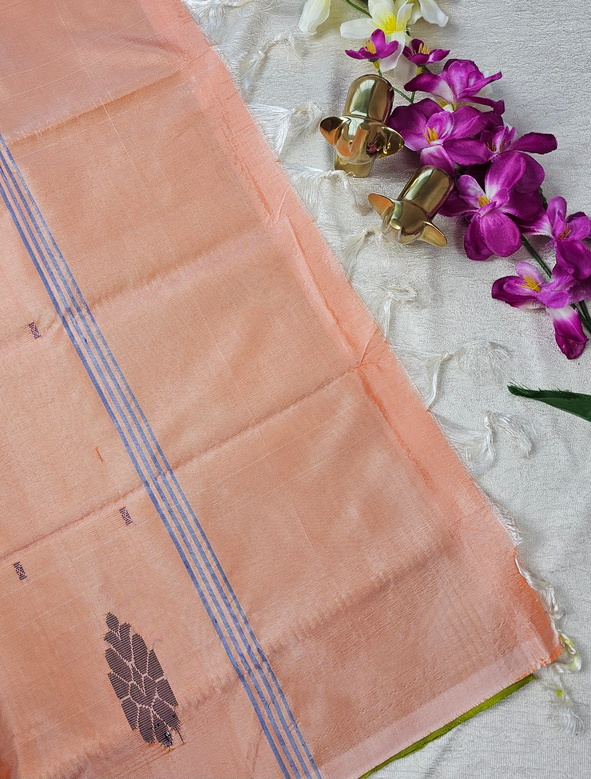 Chinnalampattu Saree- Green with Orange