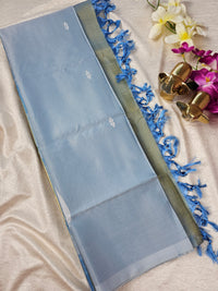 Chinnalampattu Saree - Grey with Peacock Green