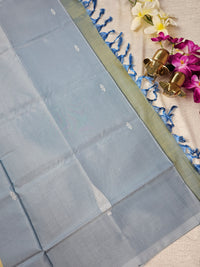 Chinnalampattu Saree - Grey with Peacock Green