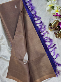 Chinnalampattu Saree - Brown with Blue