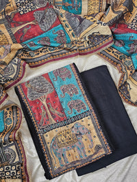 Soft Cotton Unstitched Salwar Suit  - Black