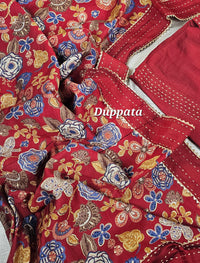 Soft Silk Unstitched Salwar - Dark Maroon