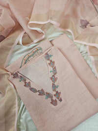 Linen Tissue Unstitched Salwar - Onion Pink