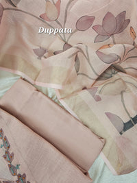Linen Tissue Unstitched Salwar - Onion Pink