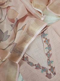 Linen Tissue Unstitched Salwar - Onion Pink