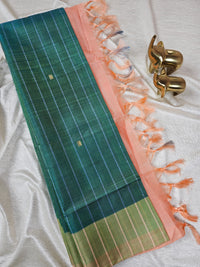 Chinnalampattu Saree - Green with Peach