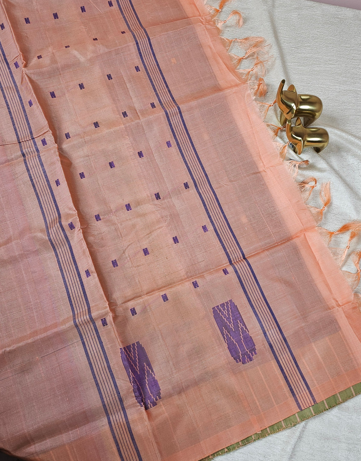 Chinnalampattu Saree - Green with Peach