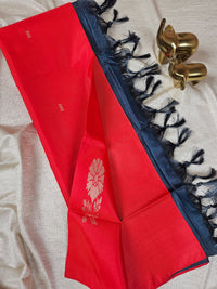 Chinnalampattu Saree - Dark Red with Peacock Green