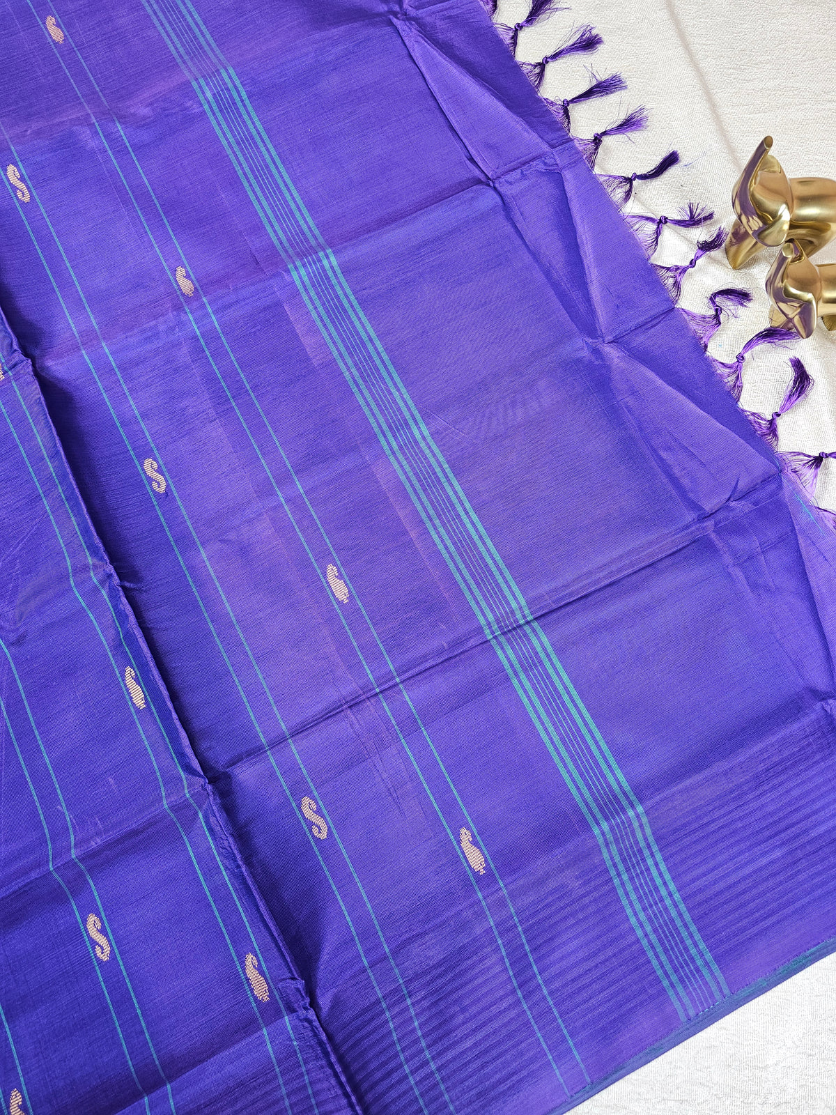 Chinnalampattu Saree - Sea Green with Blue