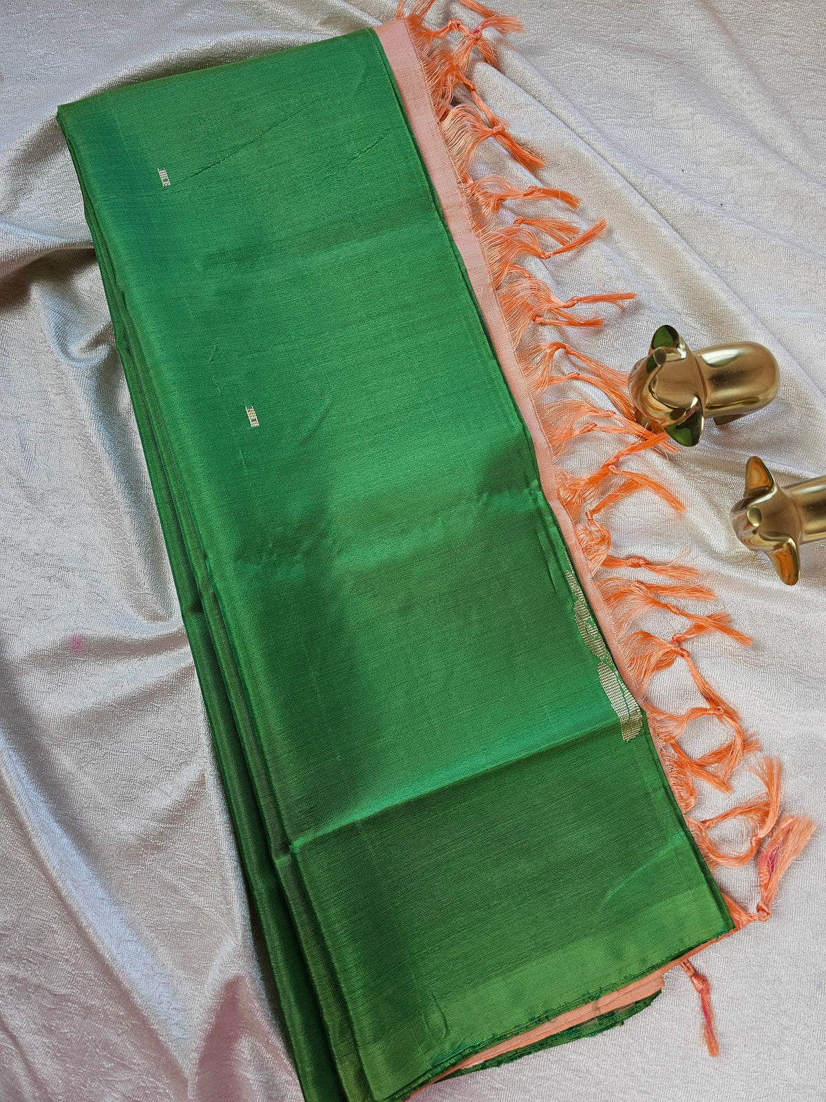Chinnalampattu Saree - Green with Cream