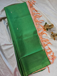 Chinnalampattu Saree - Green with Cream