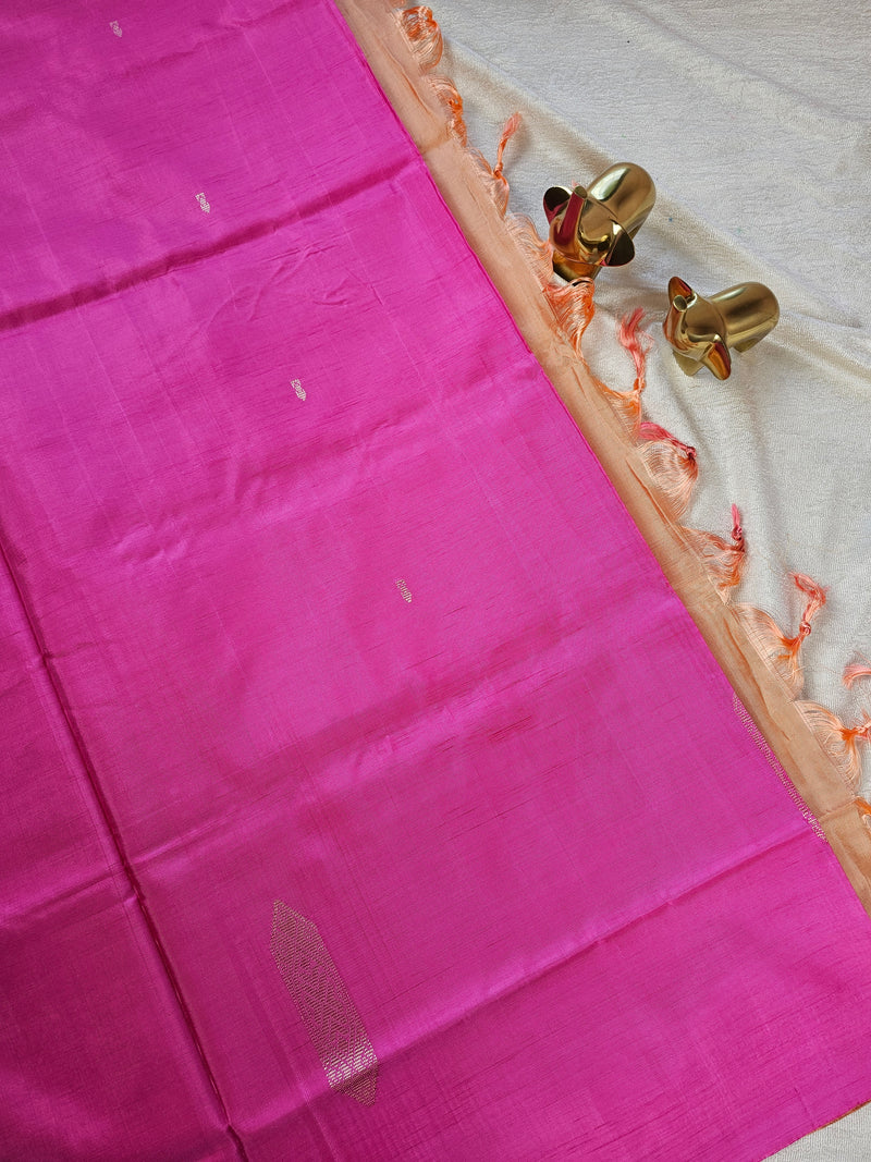 Chinnalampattu Saree - Pink with Cream