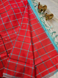 Chinnalampattu Saree - Red with Blue