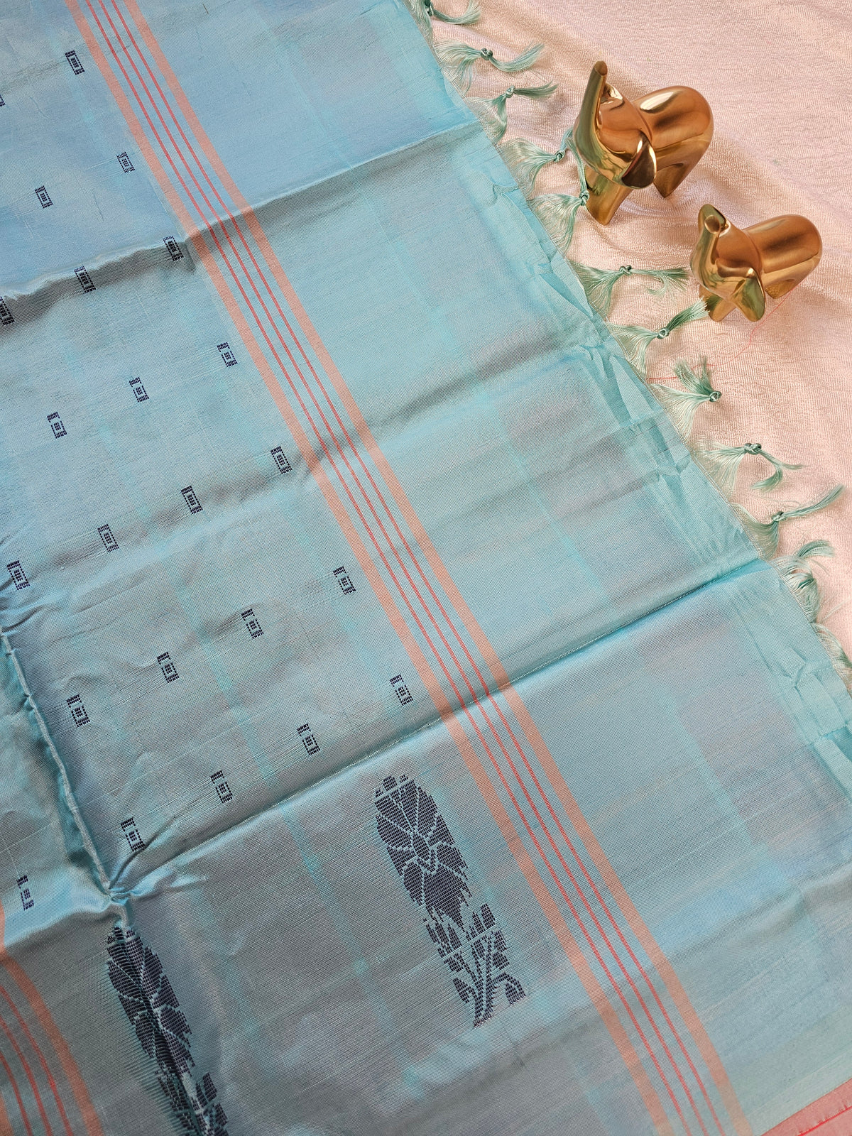 Chinnalampattu Saree - Red with Blue