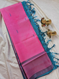 Chinnalampattu Saree - Pink with Peacock Green