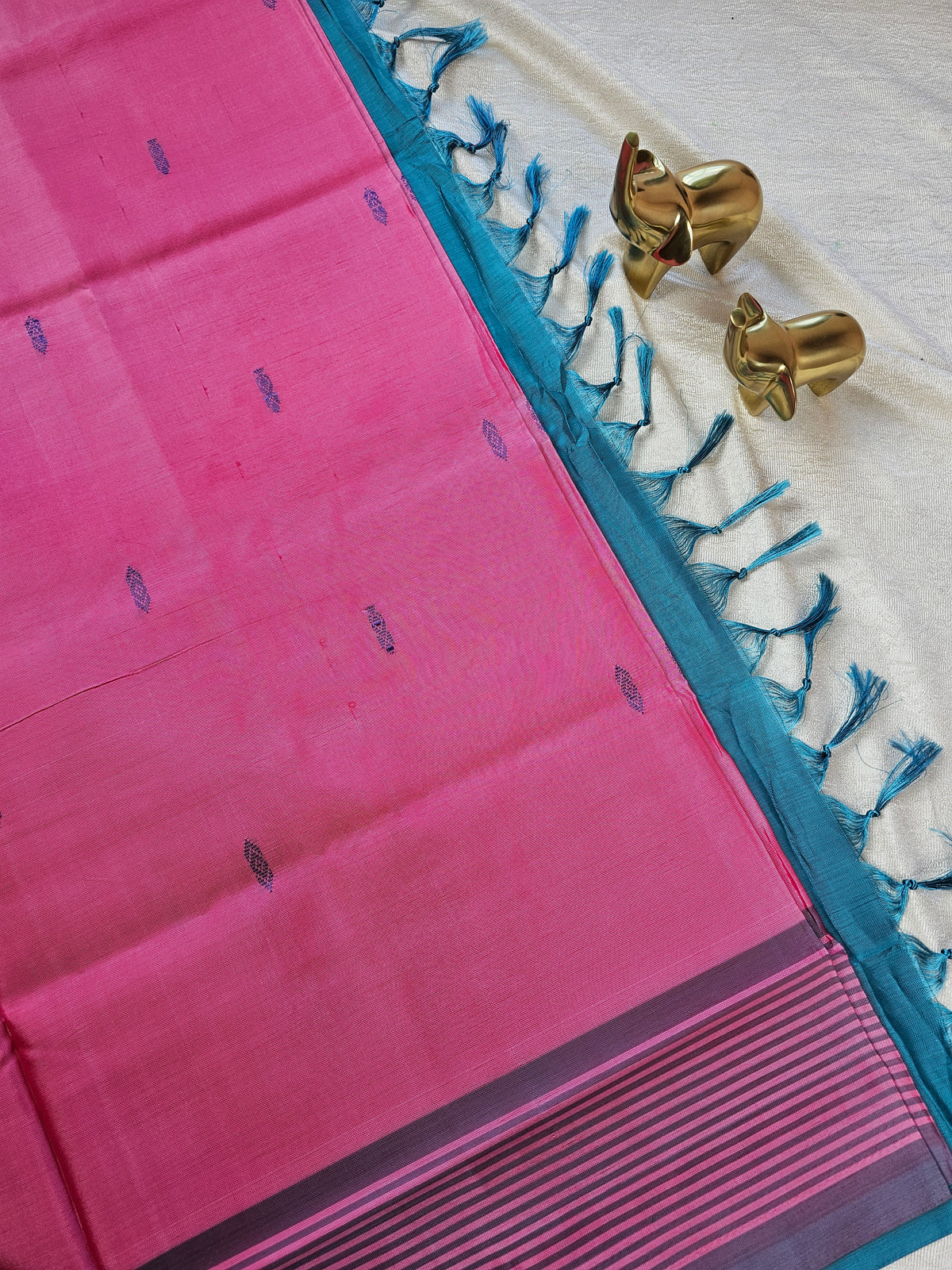 Chinnalampattu Saree - Pink with Peacock Green