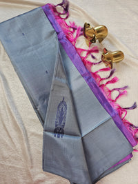 Chinnalampattu Saree - Grey with Purple