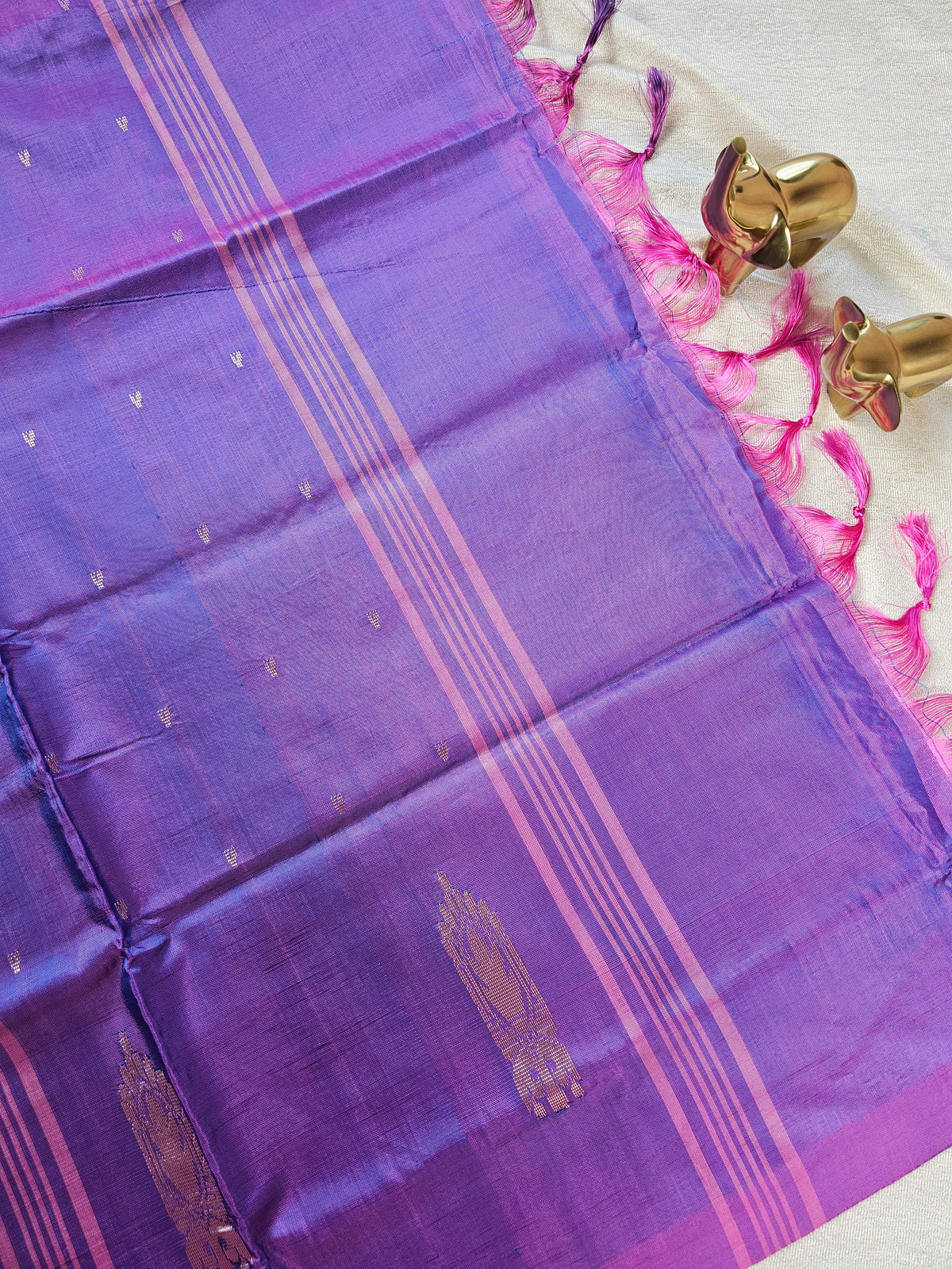 Chinnalampattu Saree - Grey with Purple