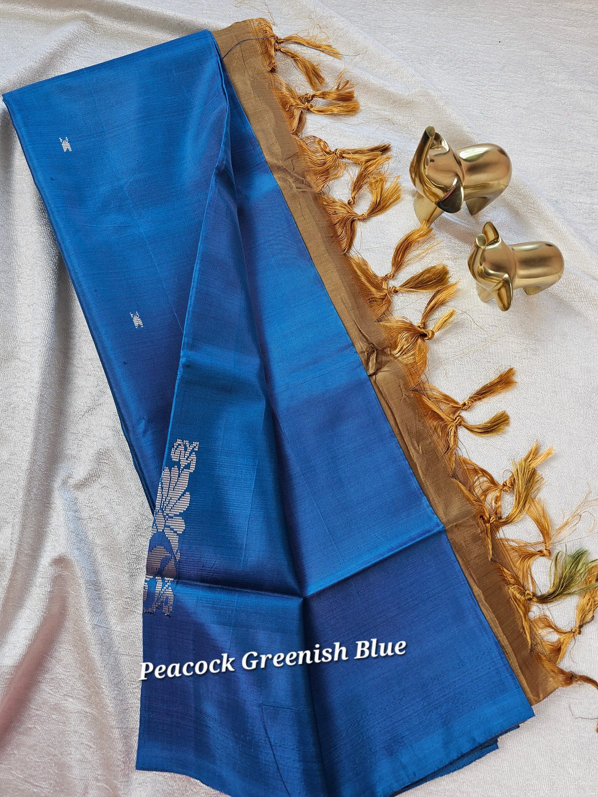 Chinnalampattu Saree - Blue with Brown