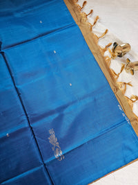 Chinnalampattu Saree - Blue with Brown