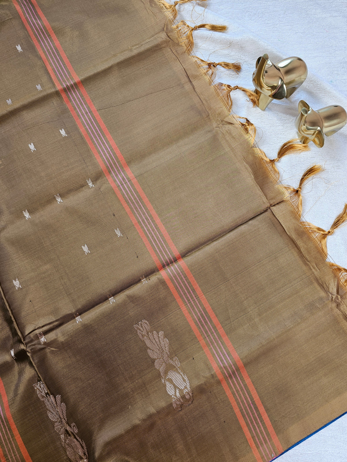 Chinnalampattu Saree - Blue with Brown